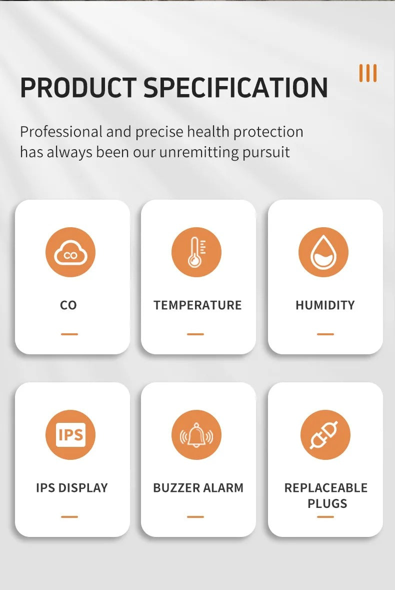 4-in-1 CO Detector with Temp