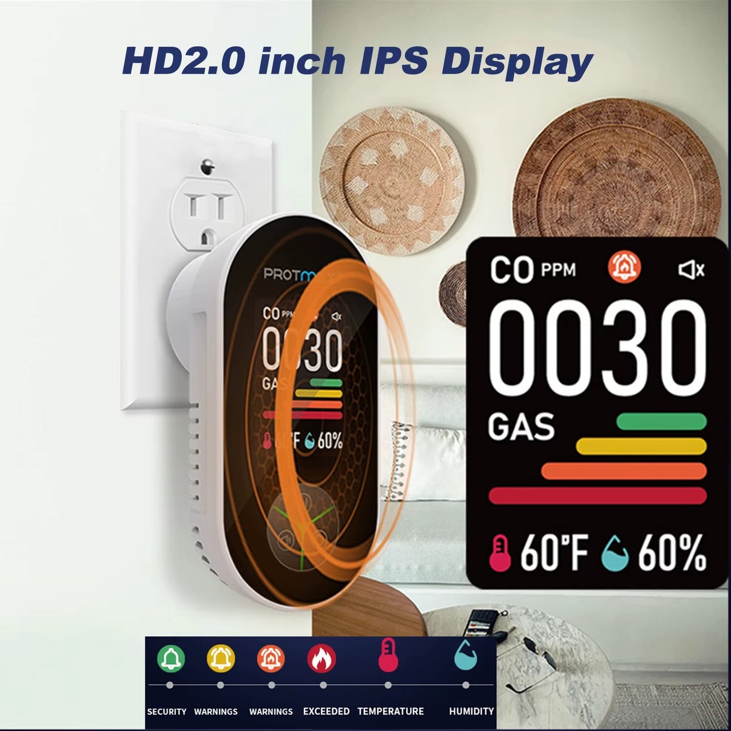 4-in-1 CO Detector with Temp